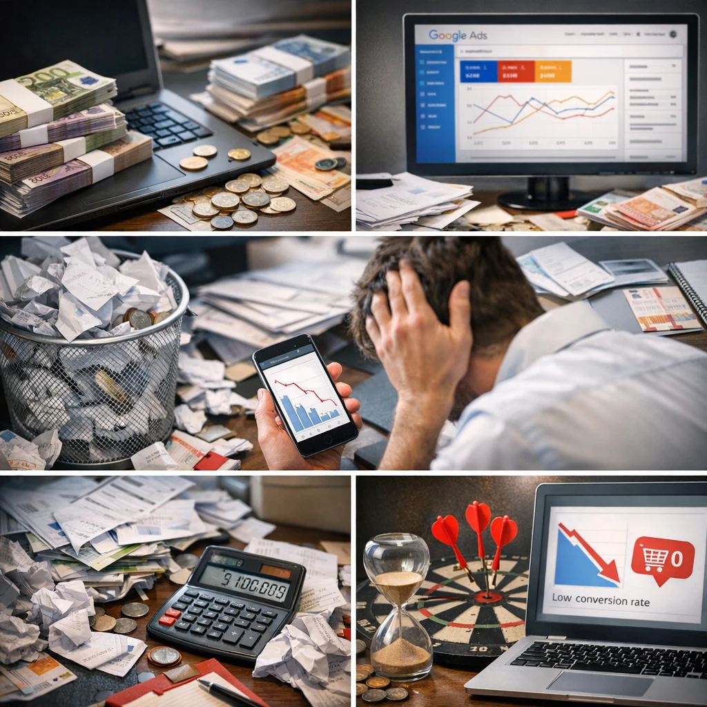 100 000 euros par mois gaspillés sur Google Ads : les 5 erreurs fatales