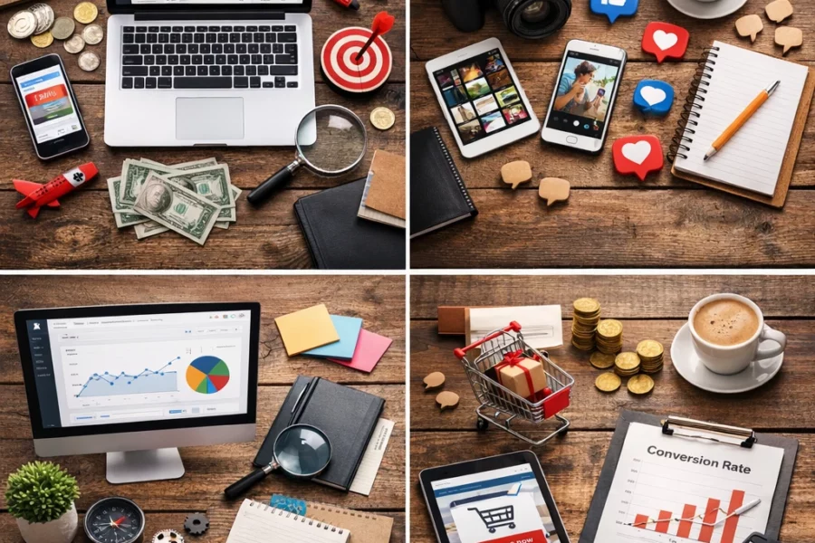 SEA, SMA, SEO, CRO : les 4 piliers d&rsquo;une stratégie d&rsquo;acquisition digitale complète